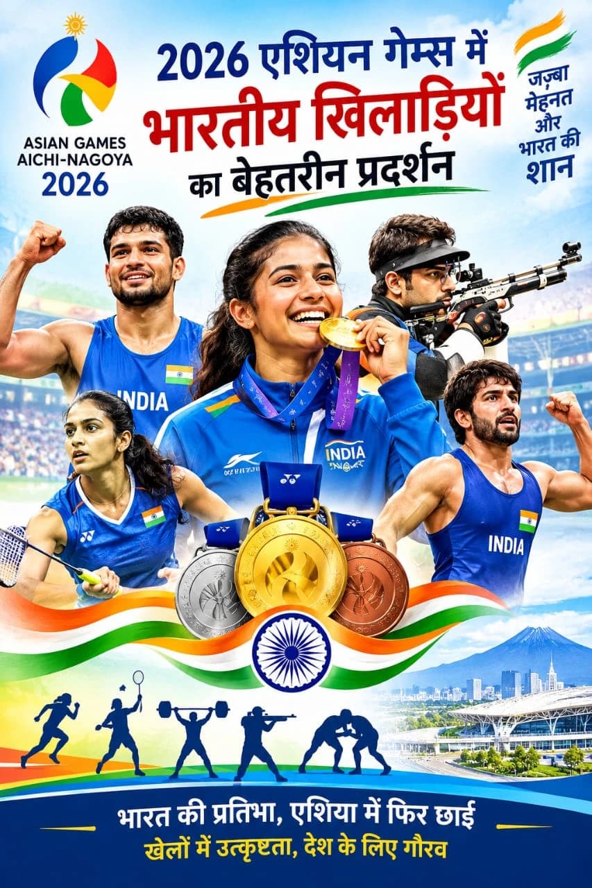 एशियाई खेल 2026: भारत ने जीते 85 पदक